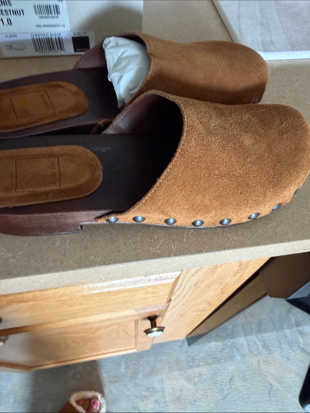 Dolce Vita Chestnut Suede Clog Mules - Picture 3 of 3
